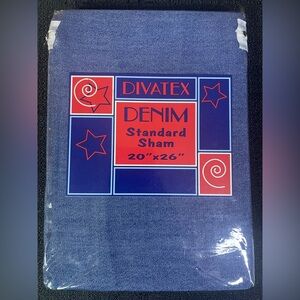 Blue Denim Standard Sham 20 x 26  DIVATEX NEW NIP